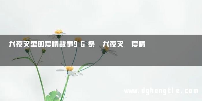 犬夜叉里的爱情故事96条 犬夜叉 爱情